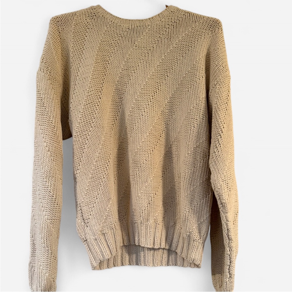 Elegant Beige Women's Crew Neck Sweater